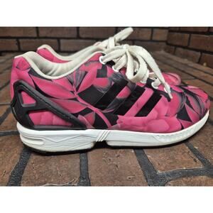 ADIDAS ZX FLUX TORSION Women 9 Pink Black Floral RUNNING SHOES